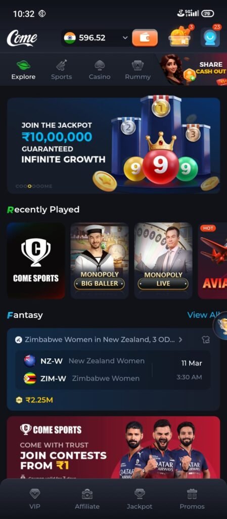 Come Game colorful 3D logo with neon gradient text and Game.com branding for an online gaming platform